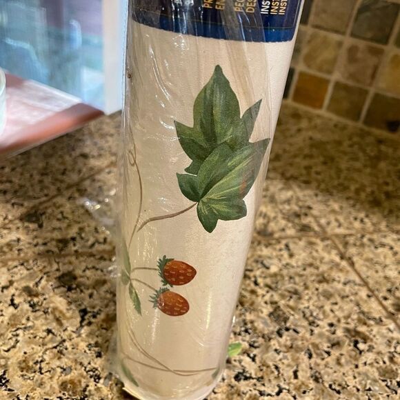 Village Strawberry Blueberry Flowers Print Wallpaper Drawer Lining Paper - Picture 1 of 16